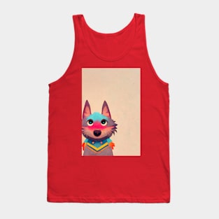 Adorable colorful painted wolf Tank Top